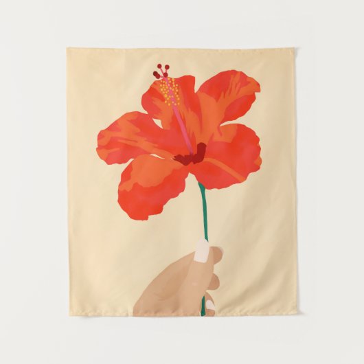 Hibiskus Zuneigung Wandteppich (Vorderseite)