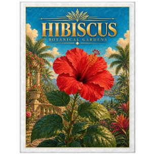 Hibiskusblüte, Aquarellkunst Postkarte