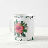 Hibiskusblüte, florale Botanik Kaffeetasse (Vorderseite Links)