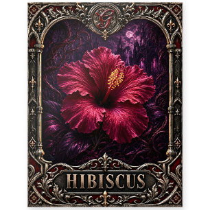 Hibiskusblüte, gothische Kunst Postkarte