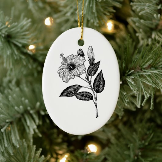 Hibiskusblüte III Keramik Ornament (Baum)