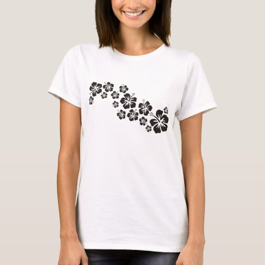 Hibiskusblüte im Schwarzen T-Shirt (Vorderseite)