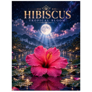 Hibiskusblüte, Kinorealismus-Kunst Postkarte