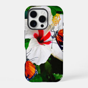 Hibiskusblüte mit 2 Tiger-Langflügel-Schmetterling iPhone 16 Pro Hülle