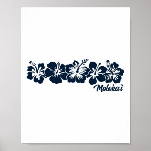 Hibiskusblüte Molokai Hawaii Aloha Hawaiianischer Poster