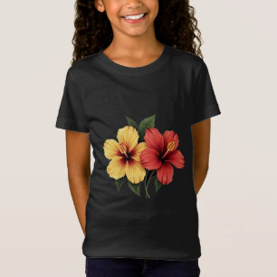 Hibiskusblüte rote und gelbe Hibiskusblumen T-Shirt