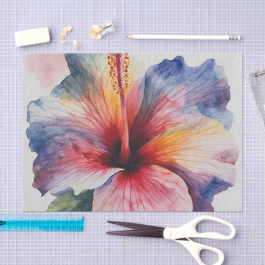 Hibiskusblüte Seidenpapier (Handwerk)