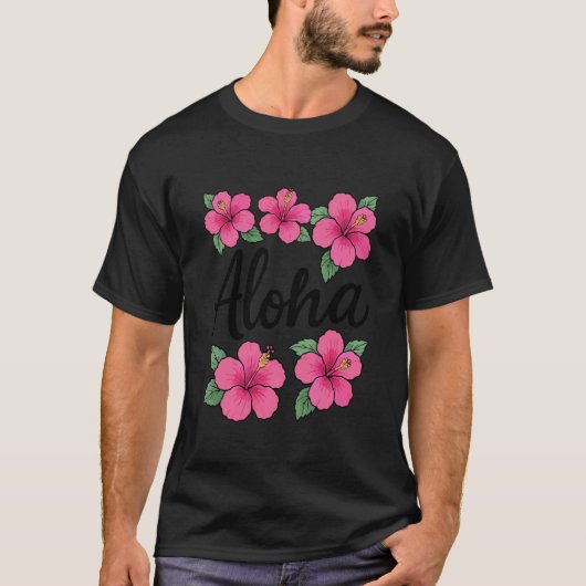 Hibiskusblüten Aloha T-Shirt (Vorderseite)