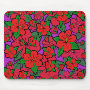 Hibiskusblüten Lila Mousepad