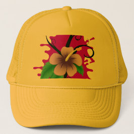 Hibiskusblüten-LKW-Fahrerhut Truckerkappe