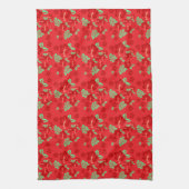 Hibiskusblüten Rotes Tropisches Muster Geschirrtuch (Vertikal)