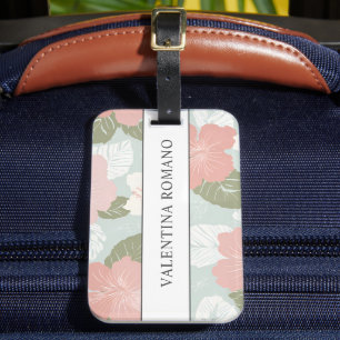 Hibiskusblüten Tropische Botanische Personalisiert Gepäckanhänger
