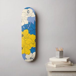 Hibiskusblüten und Blätter   Skateboard