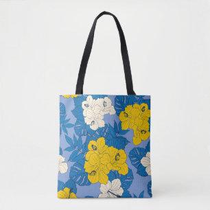 Hibiskusblüten und Blätter   Tasche