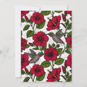 Hibiskusblüten und Kolibris