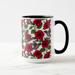 Hibiskusblüten und Kolibris Tasse