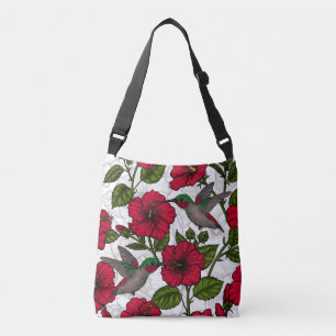 Hibiskusblüten und Kolibris Tragetaschen Mit Langen Trägern