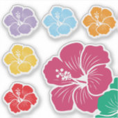 Hibiskusblüten Vielfalt Aufkleber (Vorderseite)