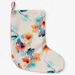 Hibiskusblüten: Wasserfarben-Illustrationsmuster Kleiner Weihnachtsstrumpf