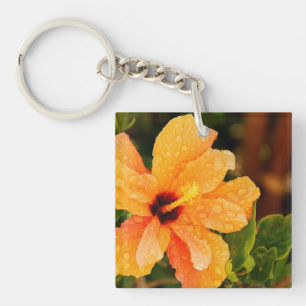 Hibiskusblütenfotografie Schlüsselanhänger