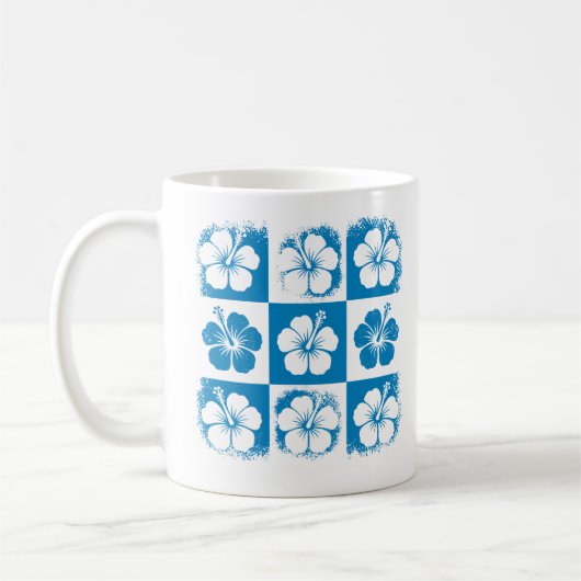 Hibiskusblütenmuster Kaffeetasse (Links)