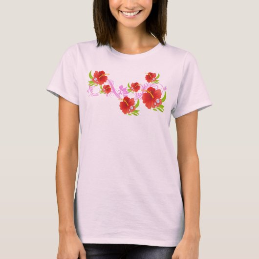 Hibiskusbrisen-Behälterspitze T-Shirt (Vorderseite)
