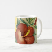 Hibiskusdruck Kaffeetasse (VorderseiteRechts)
