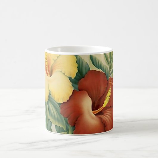 Hibiskusdruck Kaffeetasse (Mittel)