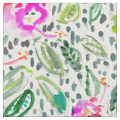 Hibiskuslustiger Painterly Watercolor Stoff (Nahaufnahme)