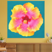 Hibiskusmalerei Leinwanddruck (Insitu (Wohnzimmer))