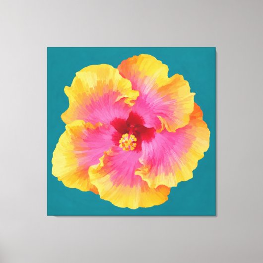Hibiskusmalerei Leinwanddruck (Vorderseite)