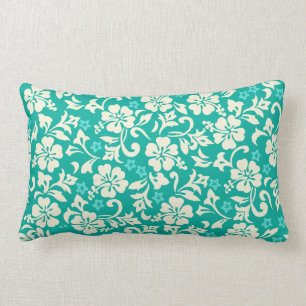 Hibiskusreversible-Streifen Kapalua Pareau Lendenkissen