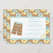 Hibiskusschwimmen-Geburtstags-Party Einladung des (Vorne/Hinten)