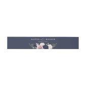 hic Elegant Blush Navy Blue Wedding Einladungsbanderole (Flach)