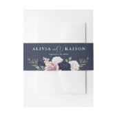 hic Elegant Blush Navy Blue Wedding Einladungsbanderole (Vorderseite Beispiel)