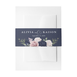 hic Elegant Blush Navy Blue Wedding Einladungsbanderole