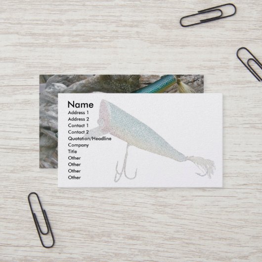 Hickey Do Beachcomber Fishing Lure Business Card Visitenkarte (Vorderseite/Rückseite Beispiel)
