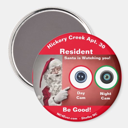Hickory Creek Apt. 30 Der Weihnachtsmann sieht sic Magnet (Vorderseite/Rückseite)
