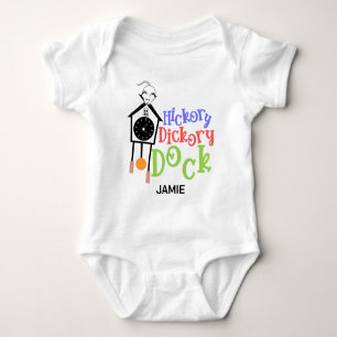 Hickory Dickory Dock die Maus lief die Uhr hoch Baby Strampler