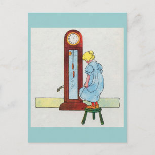 Hickory, dickory, dock! Die Maus lief die Uhr hoch Postkarte