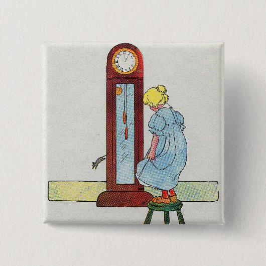 Hickory, Dickory, Dock Mutter Gänse Kinderzimmer R Button (Vorderseite)