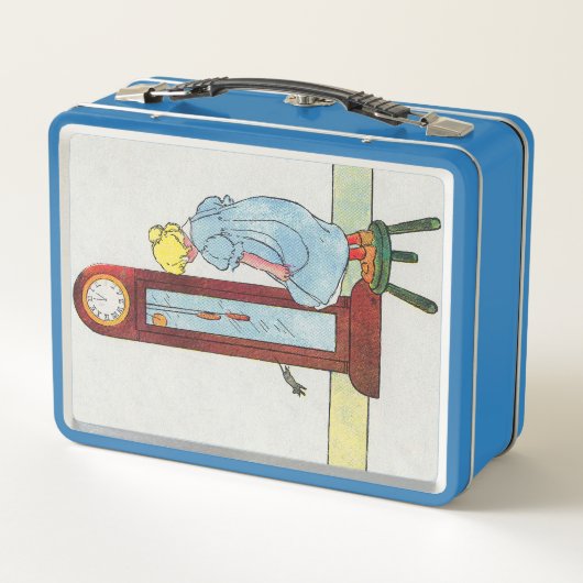 Hickory, Dickory, Dock Mutter Gänse Kinderzimmer R Metall Brotdose (Rückseite)