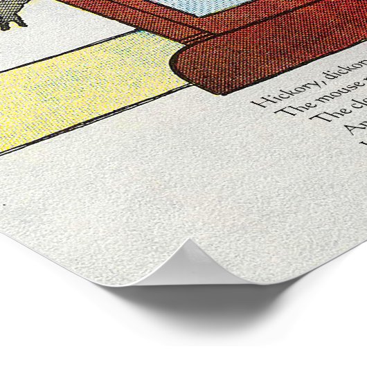 Hickory, Dickory, Dock Mutter Gänse Kinderzimmer R Poster (Ecke)