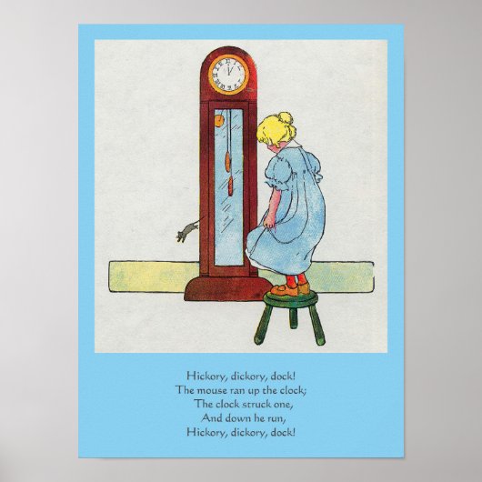 Hickory, Dickory, Dock Mutter Gänse Kinderzimmer R Poster (Vorne)
