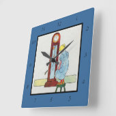 Hickory, Dickory, Dock Mutter Gänse Kinderzimmer R Quadratische Wanduhr (Winkel)