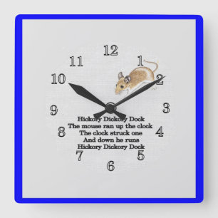 Hickory Dickory Dock-Wanduhr Quadratische Wanduhr