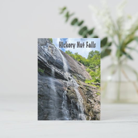 Hickory Nut Falls Chimney Rock NC Wasserfall Postkarte (Stehend Vorderseite)