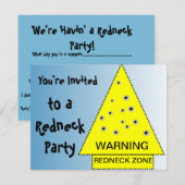 Hickparty Warnschild mit Schussgeräuschen Einladung (Vorne/Hinten)