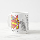 Hicks-Familien-Wappen Tasse (Vorderseite Links)