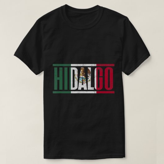 Hidalgo con la bandera de México T - Shirt (Design vorne)